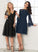 Jennifer Chiffon Sequins A-Line Neck Scoop Knee-Length Club Dresses Cocktail Lace Dress With