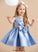 - Ball-Gown/Princess With Dress Girl Flower Knee-length Satin Scoop Karly Bow(s) Sleeveless Flower Girl Dresses Neck