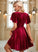 Square Velvet Sleeves Club Dresses Dresses Stephanie A-line Neck Short Mini Elegant