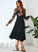 Sleeves Sequins Midi Club Dresses Rowan Dresses A-line Long Elegant Cotton Blends V-Neck