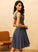 A-Line Embellishment V-neck Short/Mini Length Fabric Beading Neckline Silhouette Martina Bridesmaid Dresses
