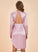 Dresses Round Sheath Asymmetrical Club Dresses Long Elegant Sleeves Neck Polyester Cecilia