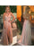 2021 A Line V Neck Open Back Prom Dresses Tulle With Slit Sweep Train