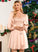 Laci Sleeves Sequins Mini Square Dresses Club Dresses Elegant Long A-line Neck Sequined