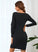 Cotton Minnie Square Club Dresses Blends Long Neck Dresses Sleeves Bodycon Mini Sexy