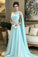 Chiffon One Shoulder A Line Prom Dresses With Ruffles Sweep Train