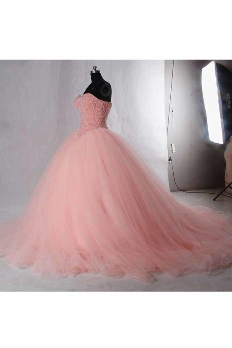 Quinceanera Dresses Ball Gown Sweetheart Beaded Bodice Tulle