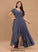 Ruffle Neckline V-neck Silhouette Fabric Embellishment A-Line Asymmetrical Length Adyson A-Line/Princess V-Neck Bridesmaid Dresses