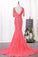 Mermaid Scoop Mid-Length Sleeves Prom Dresses Tulle With Appliques Covered Button