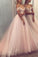 2021 A Line Off The Shoulder Tulle Prom Dresses With Beading And Ruffles
