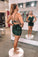 Fashion Green V Neck Backless Sequins Short Homecoming Dresses