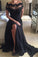 2021 New Arrival Prom Dresses Bateau Spandex With Applique And Slit A Line