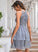 Elegant Rosalie Lace Neck Dresses Mini Sleeveless Round A-line Club Dresses