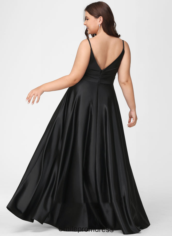 Silhouette Fabric Floor-Length Neckline V-neck Length Embellishment Ruffle A-Line Melissa Bridesmaid Dresses