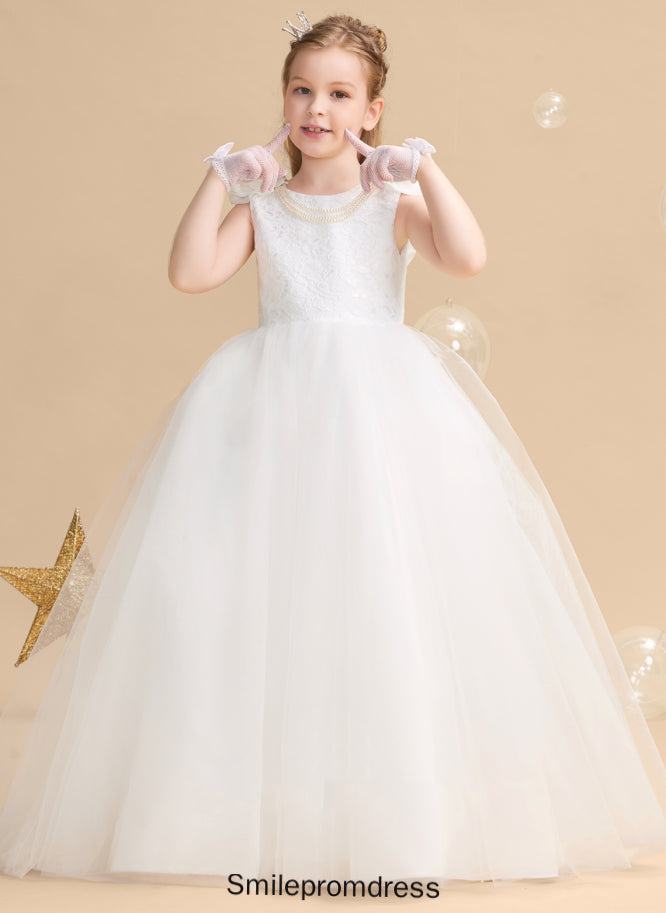 - Train Sweep Sleeveless Scoop Ball-Gown/Princess Flower(s) Tulle/Lace Flower Girl Dresses Dress Addyson Neck Flower Girl With
