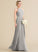 Scoop Fabric Length Floor-Length Pleated Silhouette A-Line Embellishment Neckline Sara Spaghetti Staps A-Line/Princess Bridesmaid Dresses