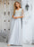 A-Line Fabric Flower(s) V-neck Silhouette Embellishment Neckline Floor-Length Length Carmen Sleeveless Floor Length Bridesmaid Dresses