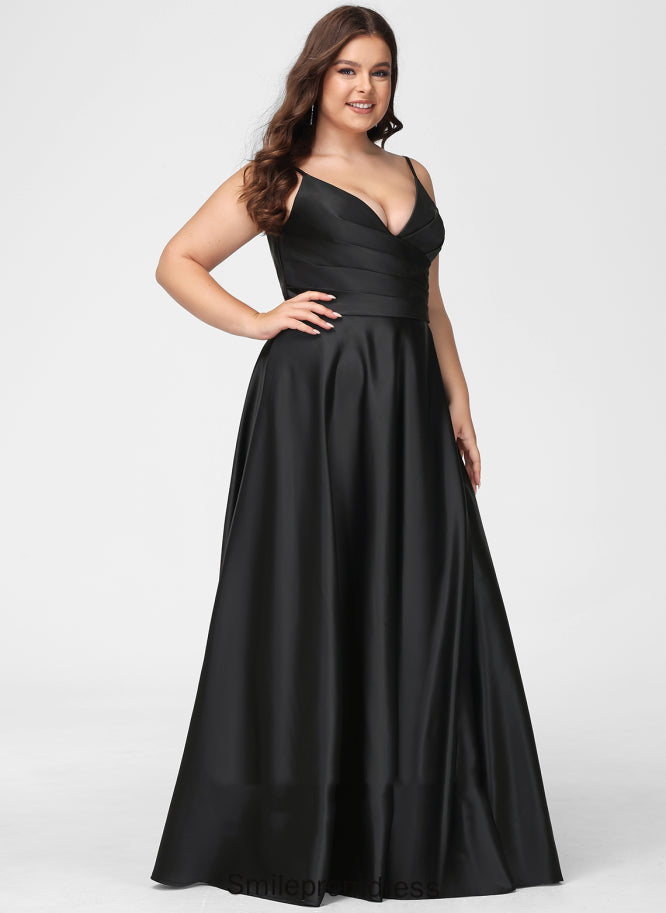 Silhouette Fabric Floor-Length Neckline V-neck Length Embellishment Ruffle A-Line Melissa Bridesmaid Dresses