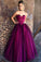 Simple Grape Sleeveless Ball Gown Long Prom Dresses