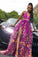 A Line Deep V Neck High Slit Purple Tulle Prom Dresses Long Evening Dresses SSM348