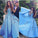 A line Blue Half Sleeve Satin Beads Prom Dresses Sweetheart Lace Appliques Formal Dress SSM551