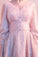 Cute Pink 3/4 Sleeves Zipper Back Short Princess Homecoming Dresses