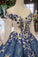 Gorgeous Ball Gown Sheer Neck Long Sleeves Lace up Sequins Appliques Quinceanera Dresses SSM970