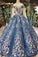 Gorgeous Ball Gown Sheer Neck Long Sleeves Lace up Sequins Appliques Quinceanera Dresses SSM970