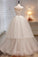 Elegant Ivory Spaghetti Straps Bowknot A Line Tulle Long Prom Dresses