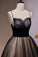 Simple Black Spaghetti Straps Lace A Line Tulle Long Prom Dresses