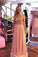 Chic Girly Long Beading Chiffon Pink Zipper Back Prom Dresses For Teens