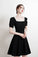 Modest Square Neckline Zipper Back Short Black Homecoming Dresses Cute Dresses