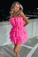 Azalea Strapless A-line Hot Pink Short Homecoming Dress