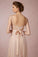 2021 Cap Sleeve A-Line Lace Chiffon Long Elegant Backless Bridesmaid Dress SM155