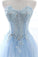 2021 A Line Prom Dresses Sweetheart Tulle With Applique Sweep Train
