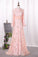 Scoop Long Bell Sleeves Prom Dresses A Line Lace With Beading