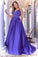 Chic A-line Straps Sleeveless Back Bow Long Prom Dresses