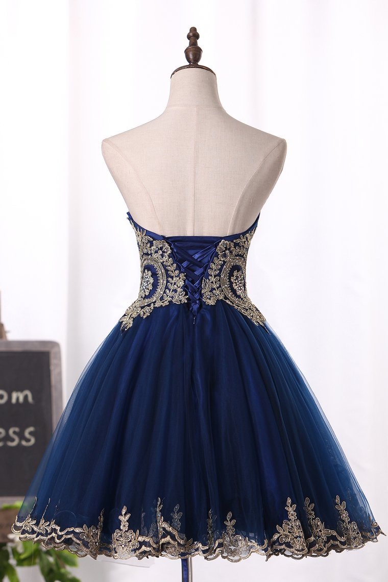 Sweetheart A Line/Princess Tulle With Applique Homecoming Dresses