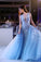 2021 Scoop Prom Dresses Mermaid Tulle With Applique Sweep Train Detachable