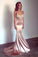 2021 Spaghetti Straps Evening Dresses Mermaid With Applique Open Back