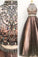 2 Pieces Long Black And Pink Modest Beading A-Line Prom Dresses