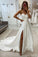 Fashion A Line Strapless Satin Wedding Dresses with Slit