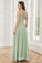 A-line Floor-length Halter Chiffon Bridesmaid Dresses