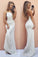 2021 Mermaid Spaghetti Straps Open Back Chiffon Lace Up Evening Dresses