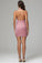Halter V-neck Sheath Pink Sequins Homecoming Dress