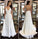 2021 Simple Cheap Sexy Ivory A-line Chiffon V-Neck Sleeveless Ruffles Backless Wedding Dress SSM864