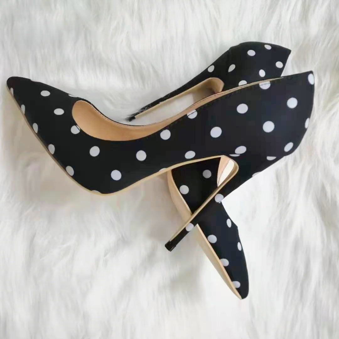 High-heels with Polka Dot Pattern Fashion Women Party Shoes